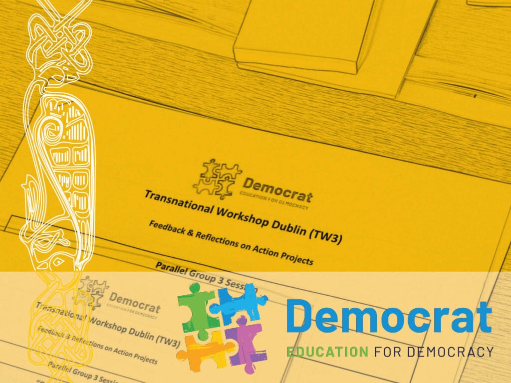 Programme of the Transnational DEMOCRAT Workshop outlining sessions on democratic education