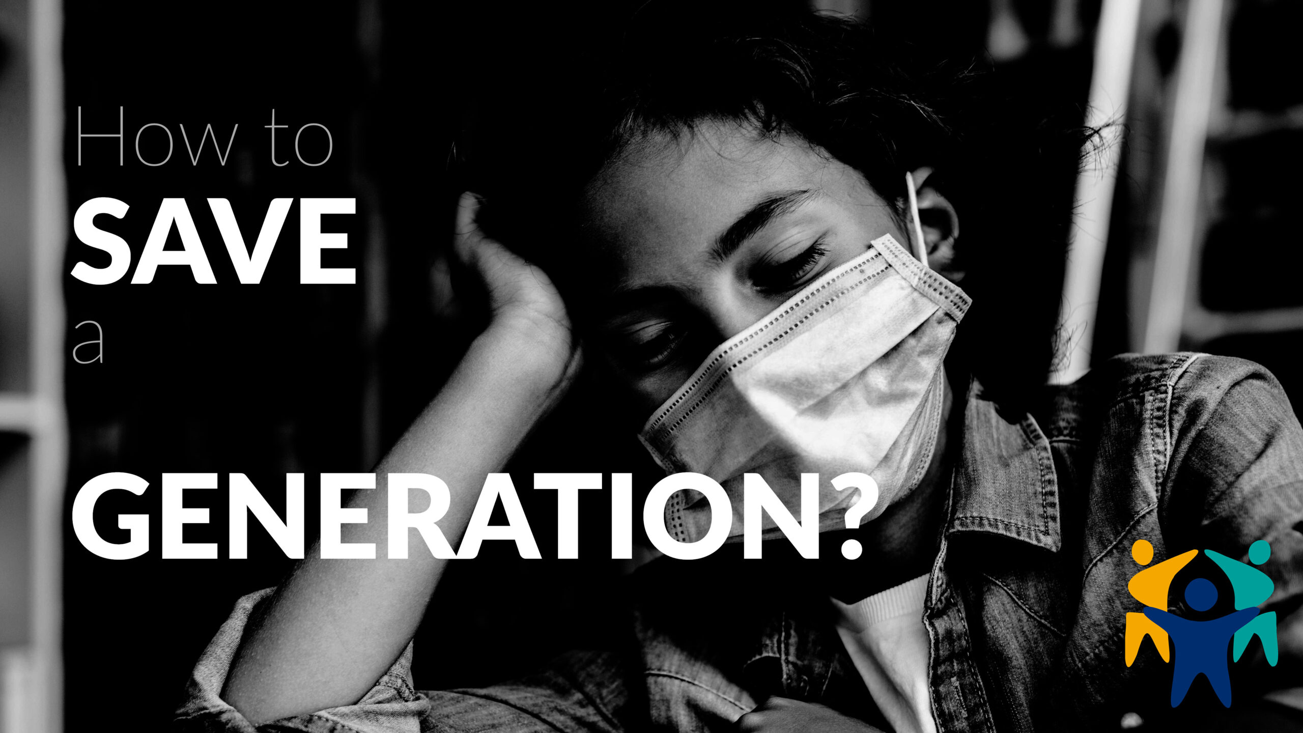 A disengaged student wearing a surgical mask, representing the adverse effects of Covid-19 policies on education and the call to save a generation by the International Parents Alliance.