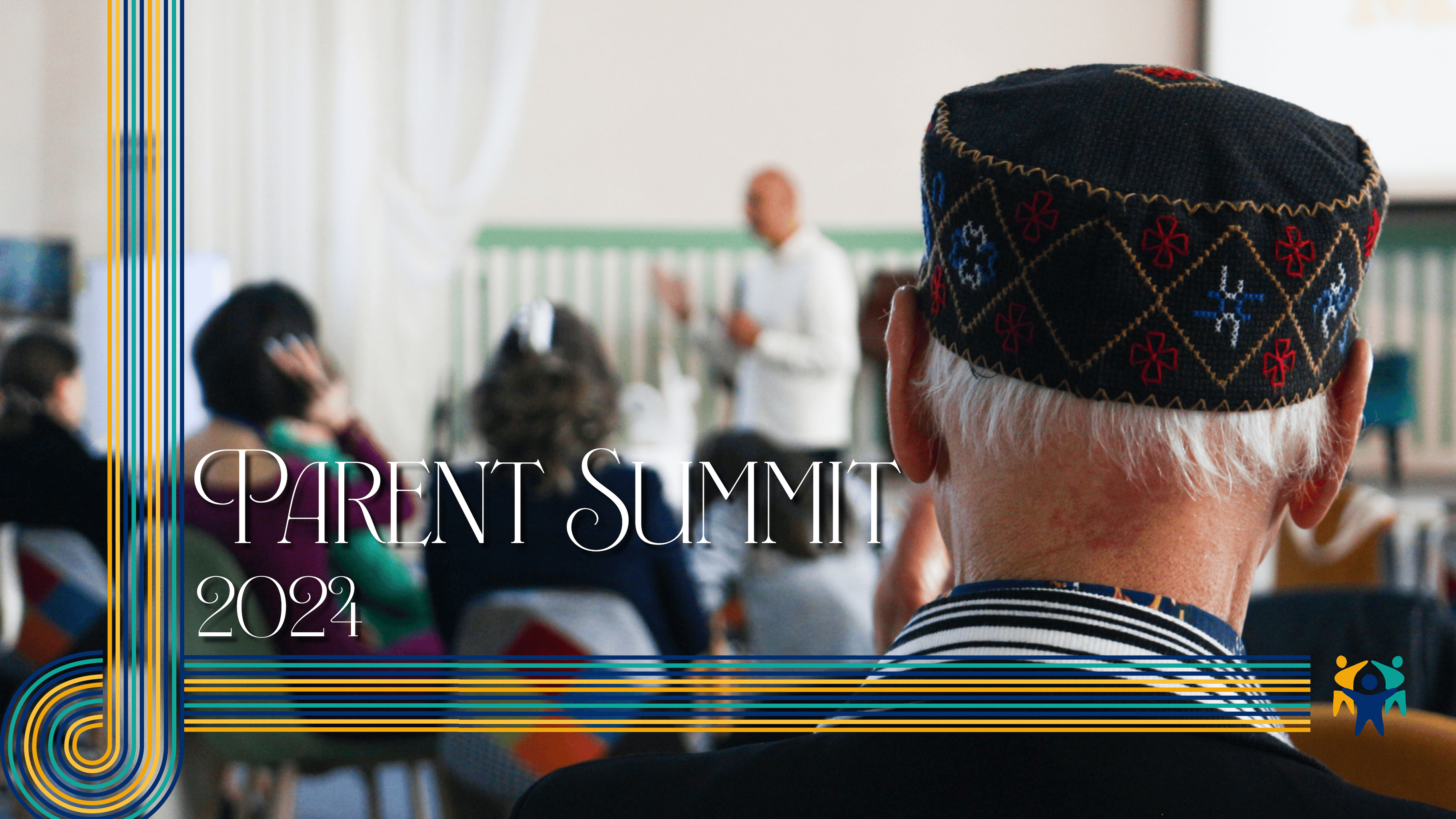 Shalva Amonashvili watches as Paata addresses the audience at the International Parents Alliance Summit