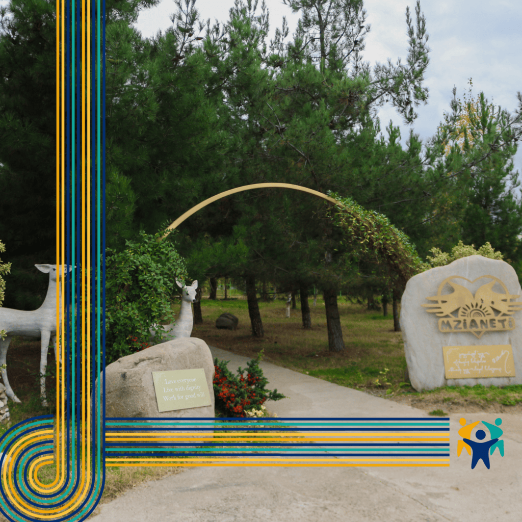 Amonashvili Estate entrance with the International Parents Alliance welcome sign