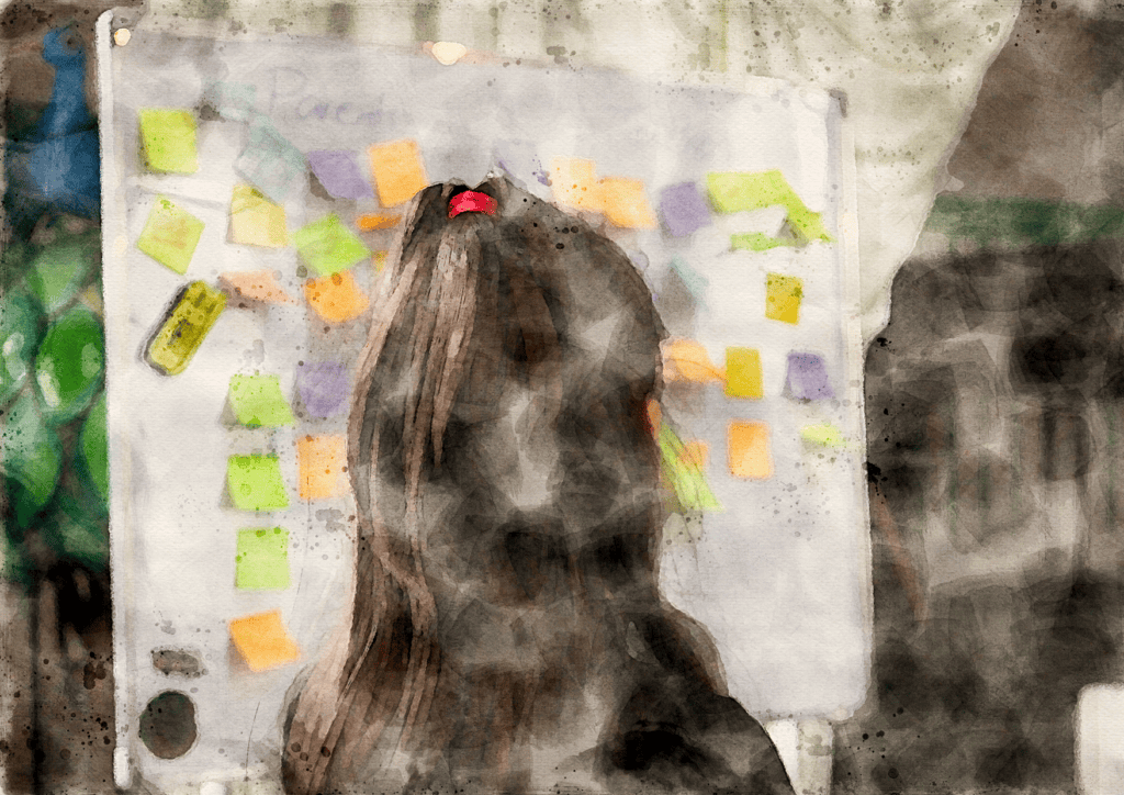 A child views a board with teacher and parent training tips during the 2024 IPA Parent Summit, which included dedicated sessions of IPA training.